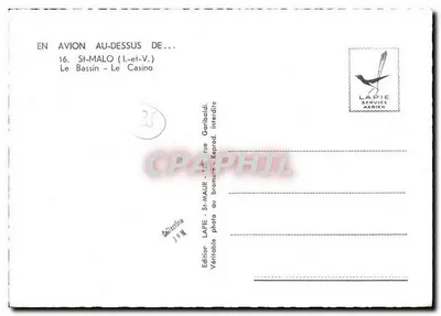 St-Malo (I.-et-V.) — Le Bassin - Le Casino — Lapie Service Aérien — Verso