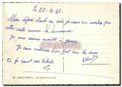 Saint-Malo — Les bassins et la ville — Cap — Verso