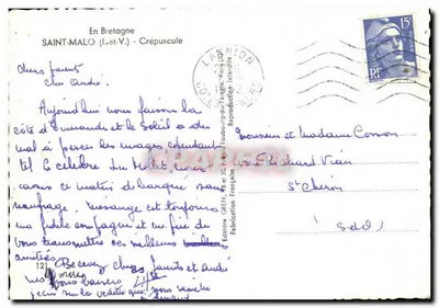 Saint-Malo (I.-et-V.) - Crepúsculo — Edições CREFF, n°12 — Verso