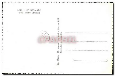 Loja Botta — Rua Saint-Vincent — Ed. Mesny, 27, avenue du Mail, Rennes — Verso