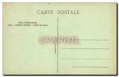 Saint-Malo — Côte d'Émeraude — Efeito de Lua — Laurent-Noi, n°2983 — Verso