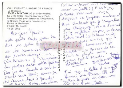 Saint-Malo — La Città Chiusa, i Muri, il Porto, la Grande Spiaggia verso l'Inghilterra — Edizioni d'Arte Jean-Jaurès-94-Arcueil — Verso