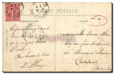 Saint-Malo - Os Muros e os Quais (no horizonte St Servan) — editor LILM, n° 828 — Verso