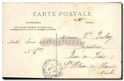 Saint-Malo — A Praia com maré alta e a Torre Qui-qu'en-Grogne — A.G. Cote d'Emeraude — Verso