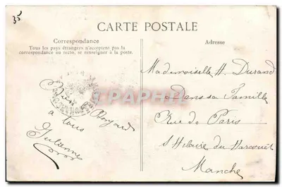 SAINT-MALO — O Forte Nacional e Praia do Castelo — editor desconhecido, n° 405 — Verso
