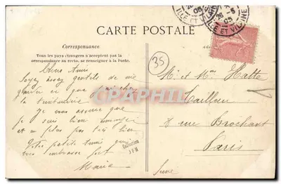 Saint-Malo — La Gare, côté de l'Arrivée G.F. — Éditeur GERMAIN Fils aîné, Saint-Malo, n° 3673 — Verso
