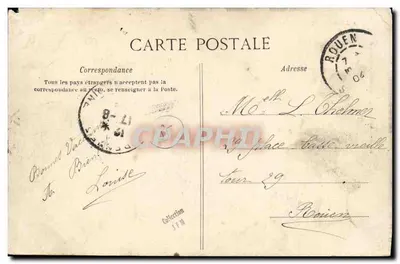 Saint-Malo — Café des Voyageurs et Hôtel de la Place Châteaubriand — Éditeur : Éd. Pousset, n° 3696 — Achterkant