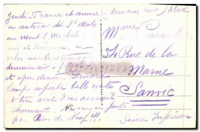 St-Malo - Os bassins e a cidade — Bilhete postal antigo n°118, editor C° DES ARTS PHOTOBUCH-CHIM — Verso