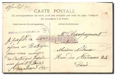 Saint-Malo - O Ponte-Rolante à maré baixa — Chocolat Menier, HLM — Verso