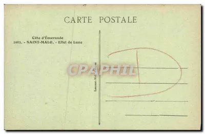 Saint-Malo — Côte d'Émeraude — Efeito de Lua — Laurent-Nel — Verso