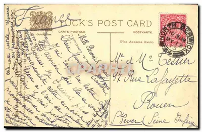 The Law, North Berwick — widok z wierzchu z budynkiem i ścieżką — Fucks's Post Card — Rewers