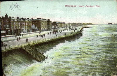 Bilhete postal antigo Blackpool from Cenral Pier