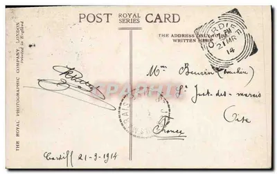 O Castelo Keep & City Hall, Cardiff — Ernest T. Bush, n° 2493 — Verso