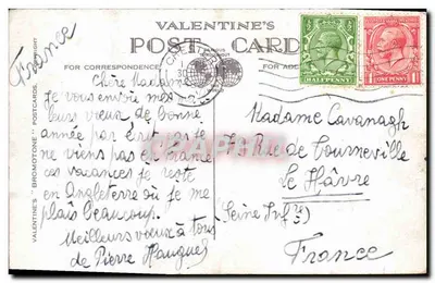 Catedral de Chester — vista externa — Valentine's Postcards n° 5967 — Verso