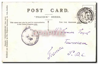 Dover i Zamek z Western Heights — seria 'Peacock' — The Pictorial Stationery Co. Ltd. — Rewers
