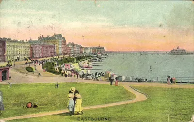 Eastbourne — Vista da frente marítima e do pontão — Davison Bros, Londres