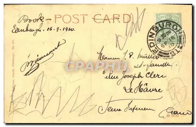 Zamek w Edynburgu — widok z pomnika Scotta — wydawca Anderson, Avenue, Edynburg, nr 627 — Rewers