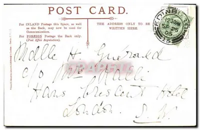 Palácio de Holyrood e Arthur's Seat, Edimburgo — W.A.A. Johnston, Londres, Série 8416 — Verso