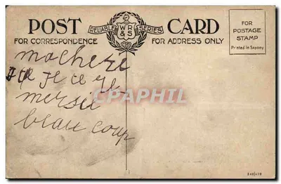 Zamek w Edynburgu z East Princes Street Gardens, Edynburg — seria WR&S — nr 310 — Rewers