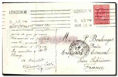 Blackfriars Bridge e St. Paul's, Londres — editor J.V. n° 07159 — Verso
