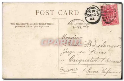 The Royal Exchange, London — éditeur T.N.D. n° 142 — Verso