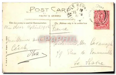 Zamek w Windsorze i most — seria Frith — P. Frith & Co. Ltd. Boğaz, nr 83570 — Rewers