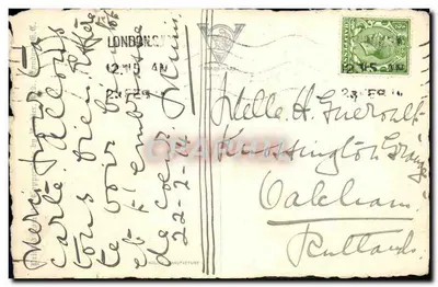 Londyn, Katedra Świętego Pawła z rzeki — widok katedry z Tamizy — wydawca: London & Provincial Co. Ltd. — Rewers
