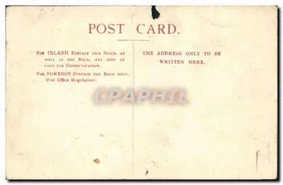 Bilhete postal antigo Píer e Rio Harwich — Verso