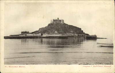 St. Michael's Mount — vista do castelo na ilha — Série Vaughan T. Paul's, Penzance