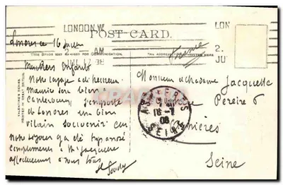 General Post Office, Londyn, E.C. — widok budynku i ulicy — seria Valentine's, n° 49703 — Rewers