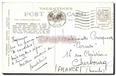 West Towers, Westminster Abbey, Londyn — Valesque Postcard & Sons, Ltd. n° 209360 JV — Rewers