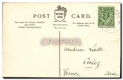 Londen. Bank van Engeland en Royal Exchange. — Nationale Serie Nr. S.V. 419. — Achterkant