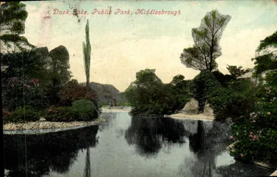 Lago Duck, Parque Público, Middlesbrough — Cartão Postal de Lembrança