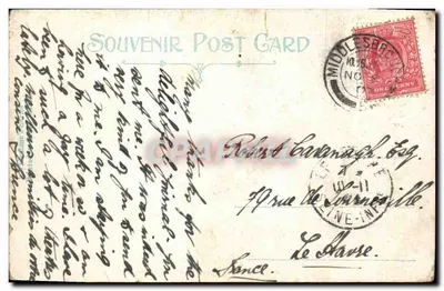 Lago Duck, Parque Público, Middlesbrough — Cartão Postal de Lembrança — Verso
