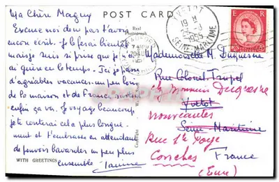 Mill Ghyll, Ilkley — ponte de madeira sobre um riacho — editor W. Clatt, n° K 419 — Verso