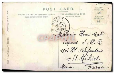 Fort Augustus — sobre o canal Caledoniano — editor 'National' série — Verso