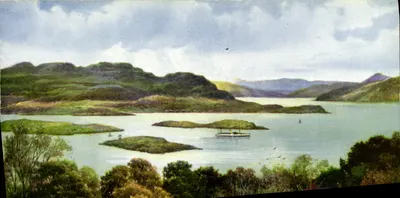 Lago de loch — vista panorâmica — Valentine's Postcard, n° 1242V