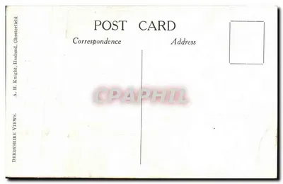 Igreja Paroquial de Chesterfield — editor A. H. Knight, série Derbyshire Views — Verso
