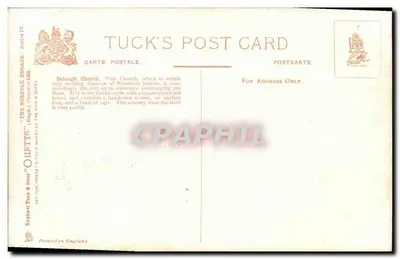 The Norfolk Broads - Belaugh Church, Nr Wroxham — Tuck's Post Card — Verso