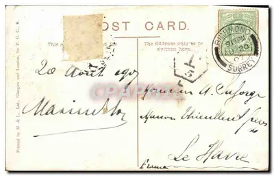 Widok z Richmond Hill — widok na rzekę — wydawca M. & L. Ltd., Glasgow — Rewers