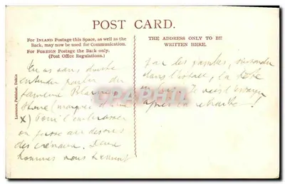 Blarney Castle — Co. Cork — Lawrence, Publisher, Dublin — Verso
