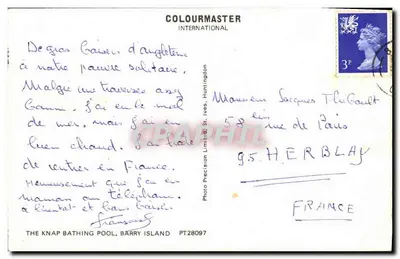 Le Knapp Bathing Pool, Barry Island — animowana scena — Colourmaster International, PT28097 — Rewers