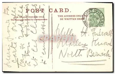 Bilhete postal antigo Entrada para Glen Nevis — Verso