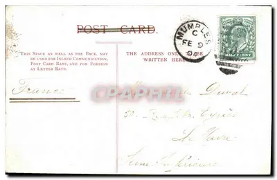 Bilhete postal antigo Bracelet Bay Mumbles — Verso