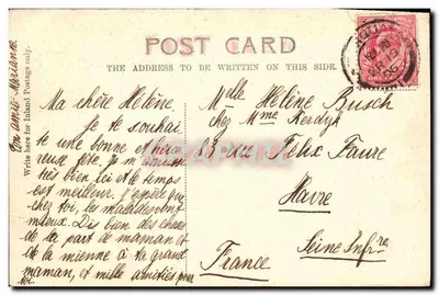 Sharpham Woods, rzeka Dart — seria Valentines — wydawca nieznany — Rewers