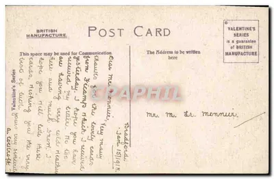 Chellow Dean, Bradford — meer met zeilboot — serie Valentine's — Achterkant