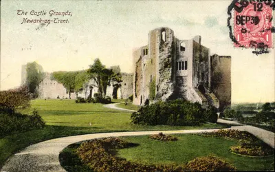 Bilhete postal antigo The Castle Grounds Newark on Trent