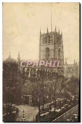 Bilhete postal antigo Igreja de Santa Maria, Nottingham