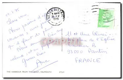 O porto de Falmouth — vista do cais — editor Printed in Great Britain, n° PT541 — Verso