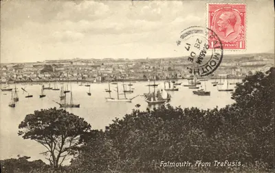 Bilhete postal antigo Falmouth From Trefusis Bateaux